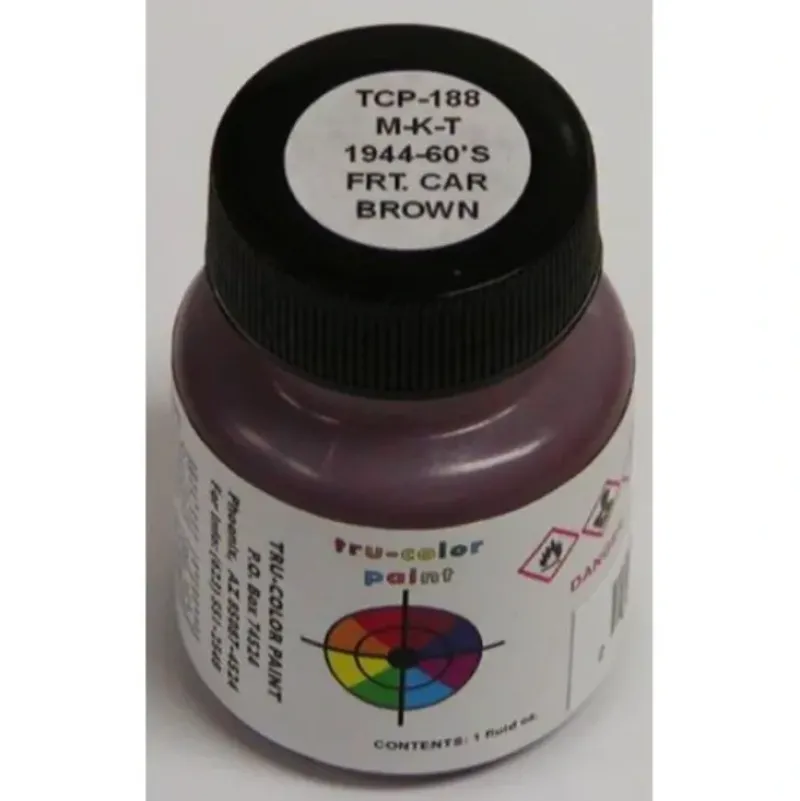 Tru-Color Paint, TCP-184, Air Brush Ready, SLSF '44-'60s Frt Car Brown, 1oz - Model Train Junction: Quality Parts and Art Supplies Online