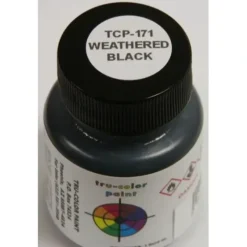 Tru-Color Paint, TCP-171, Air Brush Ready, Weathered Flat Black, 1oz - Model Train Junction: Quality Parts and Art Supplies Clearance