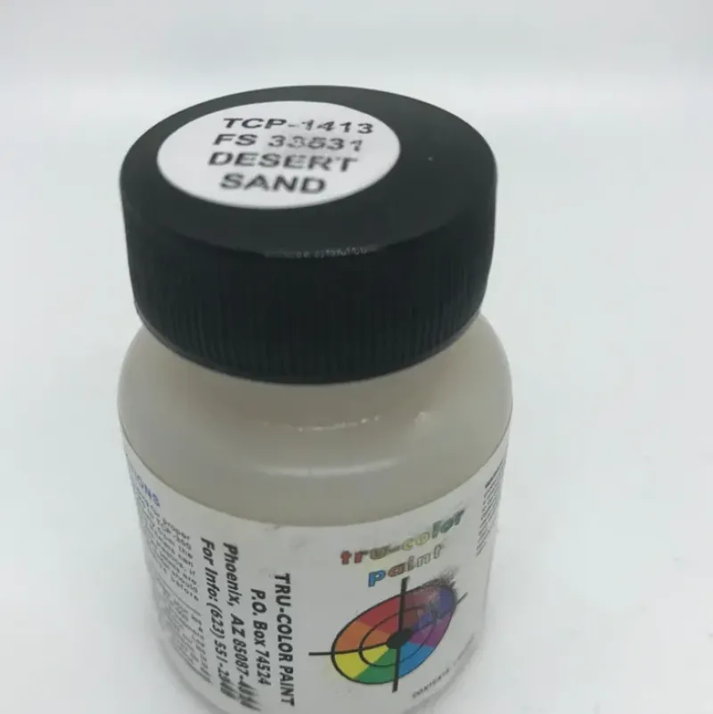 Tru-Color Paint, TCP-1413, Air Brush Ready, FS33531 Desert Sand, 1 oz - Model Train Junction: Quality Parts and Art Supplies Outlet