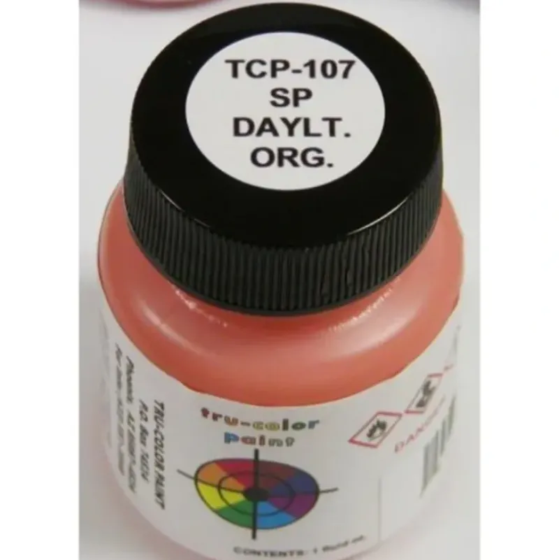 Tru-Color Paint, TCP-107, Airbrush Ready, Southern Pacific Daylight Orange, 1 oz - Model Train Junction: Quality Parts and Art Supplies New