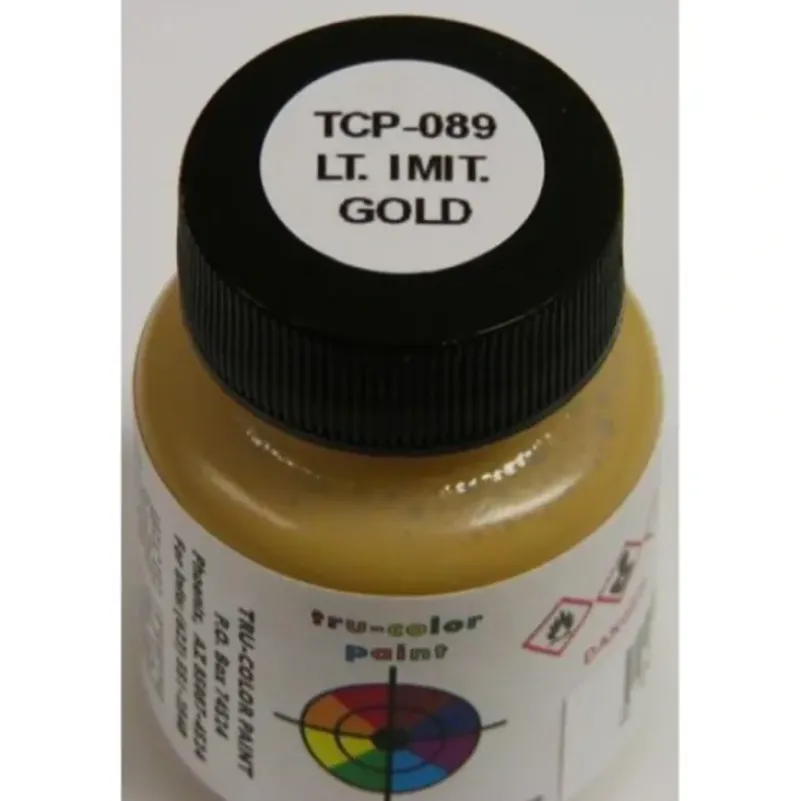 Tru-Color Paint, TCP-089, Airbrush Ready, Light Imitation Gold, 1 oz - Model Train Junction: Quality Parts and Art Supplies Sale