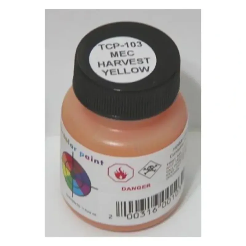 Tru-Color Paint, TCP-103, Airbrush Ready, Maine Central Harvest Yellow, 1 oz - Model Train Junction: Quality Parts and Art Supplies Discount