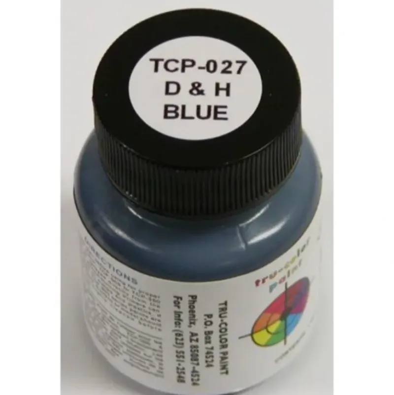 Tru-Color Paint, TCP-027, Airbrush Ready, Delaware & Hudson Blue, 1 oz - Model Train Junction: Quality Parts and Art Supplies New