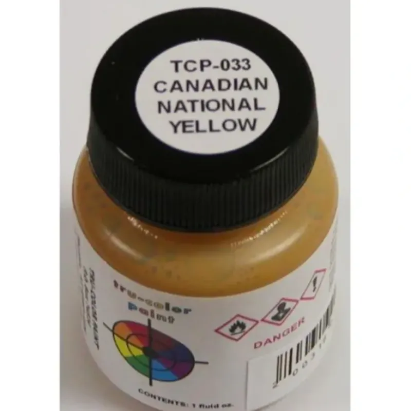 Tru-Color Paint, TCP-033, Airbrush Ready, Canadian National Yellow, 1 oz - Model Train Junction: Quality Parts and Art Supplies Best