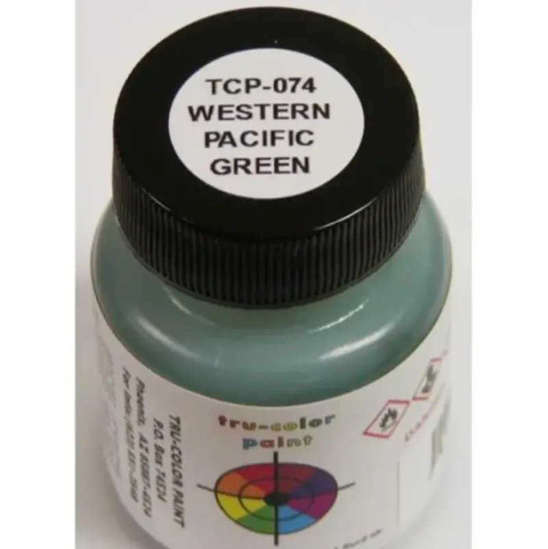 Tru-Color Paint, TCP-074, Airbrush Ready, Western Pacific Green, 1 oz - Model Train Junction: Quality Parts and Art Supplies Online