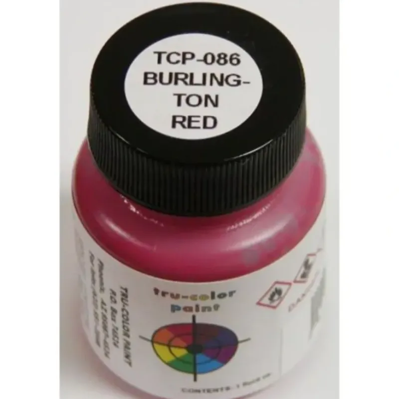 Tru-Color Paint, TCP-086, Airbrush Ready, Burlington Red (CB&Q Red), 1 oz - Model Train Junction: Quality Parts and Art Supplies Hot