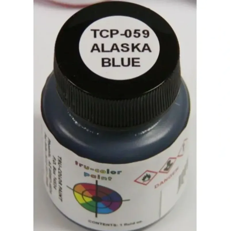 Tru-Color Paint, TCP-059, Airbrush Ready, Alaska Railroad Blue, 1 oz - Model Train Junction: Quality Parts and Art Supplies Discount