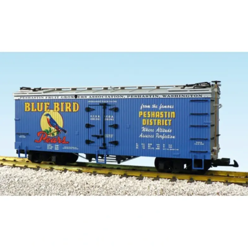 USA Trains 16320 G Blue Bird Pears American Series - Woodsided Refrigerator Car - Model Train Junction: Quality Parts and Art Supplies Clearance