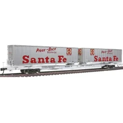 Walthers 932-41068 HO ATSF Flexi-Van Mark IV Flat Car w/Trailer #291021 LN/Box - Model Train Junction: Quality Parts and Art Supplies New