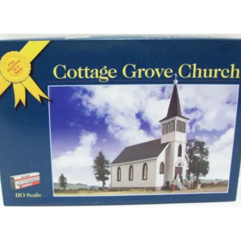 Walthers 933-3606 HO Scale Cottage Grove Church Gold Ribbon Series Building Kit - Model Train Junction: Quality Parts and Art Supplies Clearance