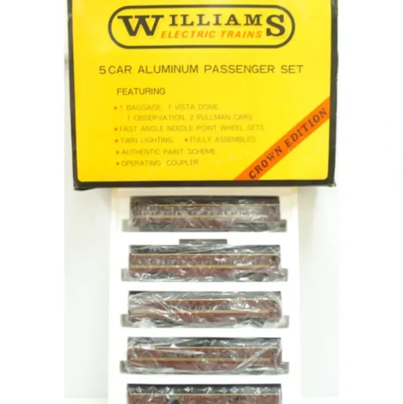 Williams 2802 O Gauge PRR Smooth Side Aluminum 5-Car Passenger Set EX/Box - Model Train Junction: Quality Parts and Art Supplies Clearance