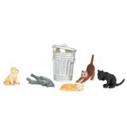 Williams 33157 Set of 6 Cats w/Garbage Can - Model Train Junction: Quality Parts and Art Supplies Online
