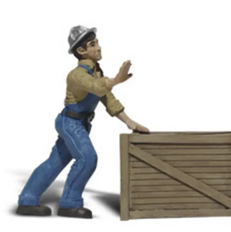 Woodland Scenics A2523 G Dock Worker with Crates Figures (Set of 2) - Model Train Junction: Quality Parts and Art Supplies Outlet