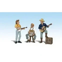 Woodland Scenics A2546 G Scenic Accents Pickin' and Grinnin' Figures (Set of 5) - Model Train Junction: Quality Parts and Art Supplies Clearance