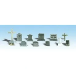 Woodland Scenics A1856 HO Scenic Accents Assorted Tombstones (Set of 20) - Model Train Junction: Quality Parts and Art Supplies Discount