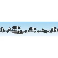Woodland Scenics A1864 HO Scenic Accents Hampshire Pig Figures (Set of 12) - Model Train Junction: Quality Parts and Art Supplies