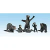 Woodland Scenics A1885 HO Scenic Accents Black Bears Animal Figures (Set of 6) - Model Train Junction: Quality Parts and Art Supplies Discount