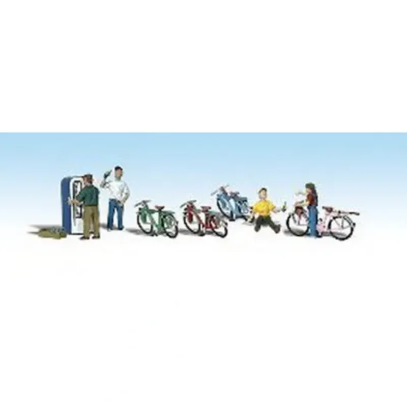 Woodland Scenics A2194 N Bicycle Buddies Figures (Set of 9) - Model Train Junction: Quality Parts and Art Supplies Hot