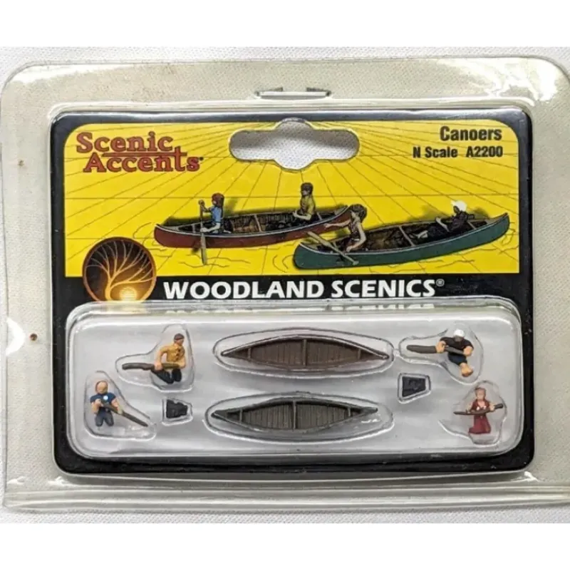 Woodland Scenics A2200 N Scenic Accents Canoes & Canoer Figures (Set of 8) - Model Train Junction: Quality Parts and Art Supplies Hot