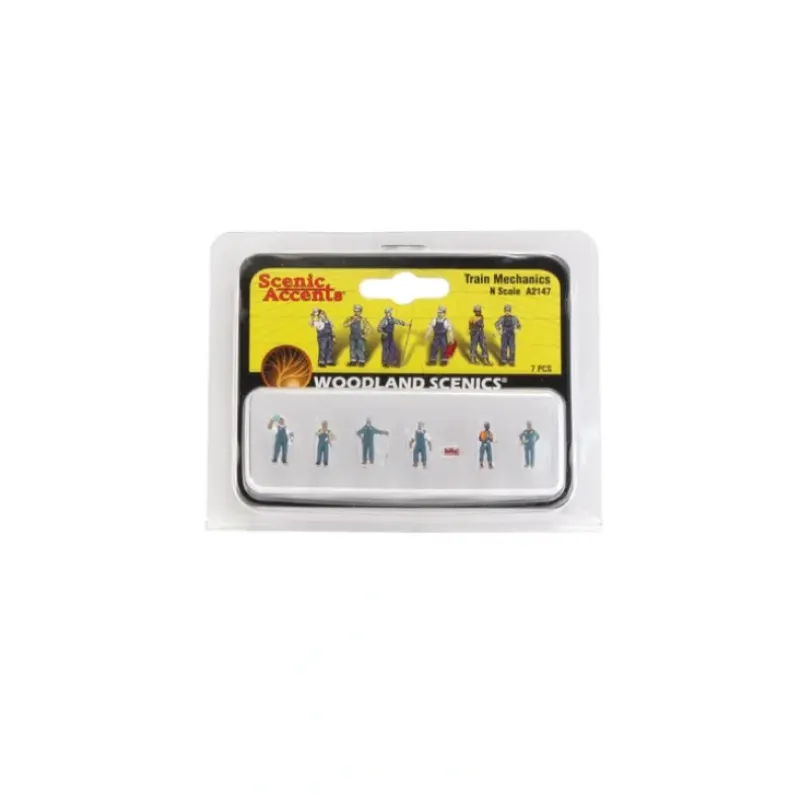 Woodland Scenics A2147 N Scenic Accents Train Mechanic Figures (Set of 7) - Model Train Junction: Quality Parts and Art Supplies Outlet