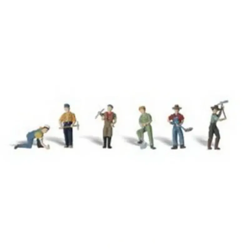 Woodland Scenics A2148 N Scenic Accents Track Worker Figures (Set of 6) - Model Train Junction: Quality Parts and Art Supplies New