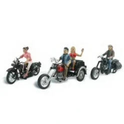 Woodland Scenics AS5549 HO AutoScenes Born to Ride (Pack of 7) - Model Train Junction: Quality Parts and Art Supplies Clearance