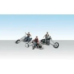 Woodland Scenics AS5554 HO AutoScenes Bad Boy Bikers (Pack of 3) - Model Train Junction: Quality Parts and Art Supplies Clearance