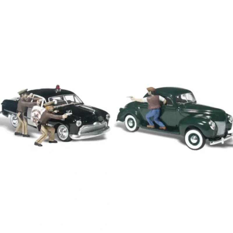 Woodland Scenics AS5540 HO AutoScenes Getaway Gangsters - Model Train Junction: Quality Parts and Art Supplies Outlet