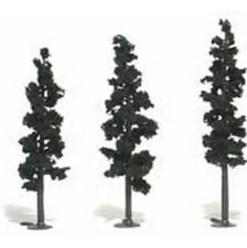 Woodland Scenics TR1562 6" - 7" Conifer Green Realistic Trees (Pack of 3) - Model Train Junction: Quality Parts and Art Supplies Best