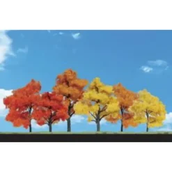 Woodland Scenics TR3541 3" - 5" Harvest Blaze Deciduous Trees (Pack of 6) - Model Train Junction: Quality Parts and Art Supplies New
