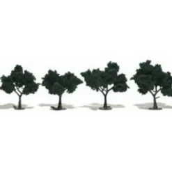 Woodland Scenics TR1505 2" - 3" Dark Green Realistic Trees (Pack of 4) - Model Train Junction: Quality Parts and Art Supplies Outlet