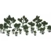 Woodland Scenics TR1111 3/4-3" Medium Green Realistic Tree Kits (Pack of 21) - Model Train Junction: Quality Parts and Art Supplies Clearance