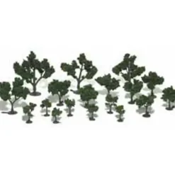 Woodland Scenics TR1111 3/4-3" Medium Green Realistic Tree Kits (Pack of 21) - Model Train Junction: Quality Parts and Art Supplies Clearance