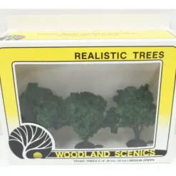 Woodland Scenics TR1007 3" - 4" Medium Green Realistic Trees (Pack of 3) - Model Train Junction: Quality Parts and Art Supplies Discount