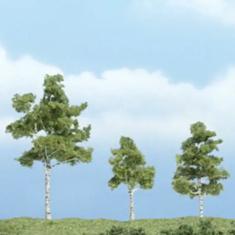 Woodland Scenics TR1605 2.75"/1.50"/2.25" Paper Birch Premium Trees (Pack of 3) - Model Train Junction: Quality Parts and Art Supplies New