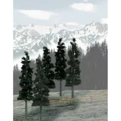Woodland Scenics TR1582 6"-8" Conifer Colors Ready Made PineTrees (Pack of 12) - Model Train Junction: Quality Parts and Art Supplies Outlet